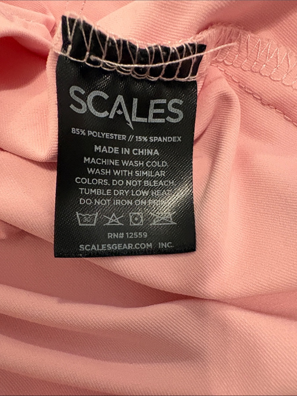 SCALES Men's Light Pink Polo with Patterned Inner Collar - Picture 5 of 6